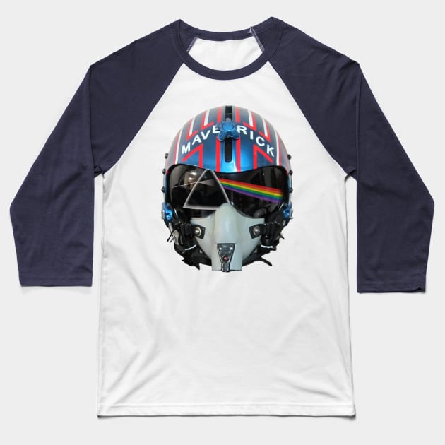 Dark Side Of The Maverick Helmet Top Gun Baseball T-Shirt by Rebus28